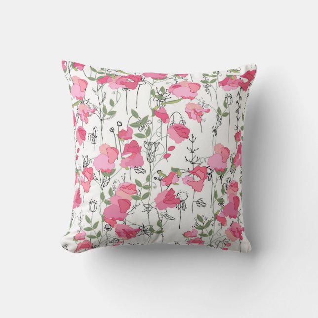 Almofada Doce Ervilha: Textura Floral de Verão. (Frente)