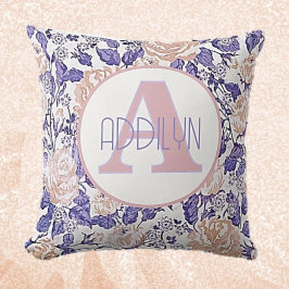 Almofada Doce menina travesseiro floral personalizado