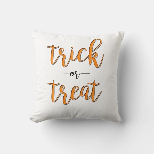 Almofada doce ou travessa halloween laranja preto simples (Frente)