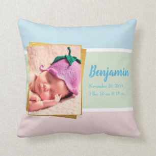 Almofada Doce Pastel Baby Boy Foto, Stat