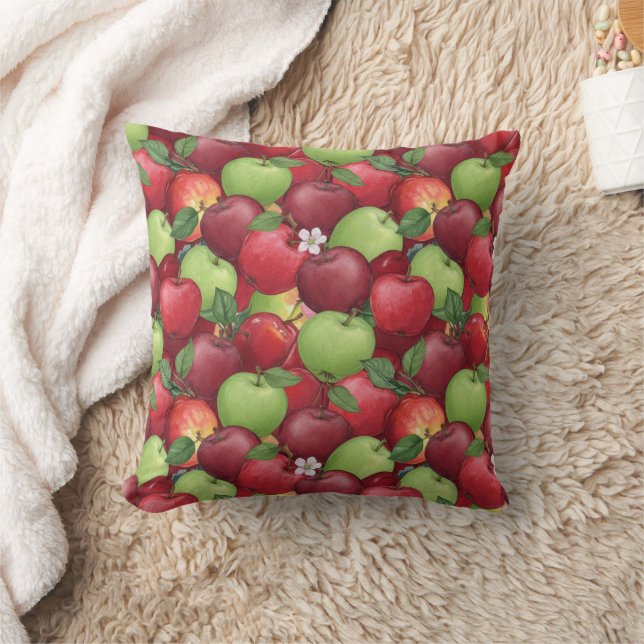 Almofada Doce Vermelho e Verde Crocante Manchas de Maçã (Cobertor)