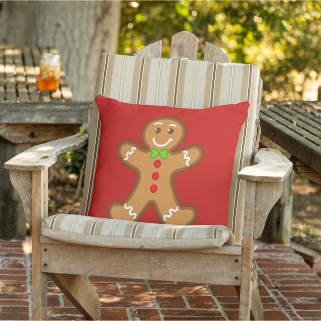 Almofada doce XmaS gingerpão homem 2 cores traseiras (Cadeira)