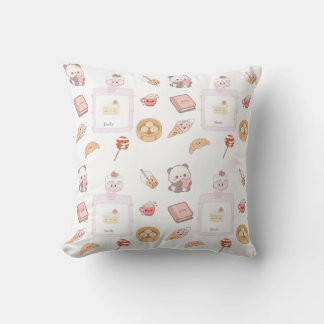 Almofada Doces Tratamentos Cor-de-Rosa Kawaii Design de Sob