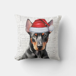 Almofada Dog Lover's Doberman Pinscher Christmas