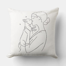 Almofada Dog Mom Throw Pillow Minimalist Pet Lover Home