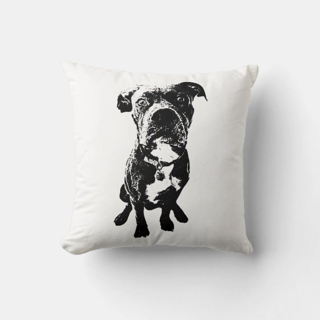 Almofada Dog Pose Pillow – Sitting Dog in Ink Style (Frente)