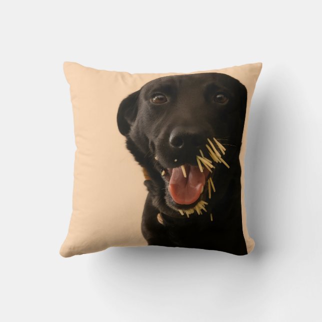 Almofada Dog vs. Porcupine throw pillow (Verso)