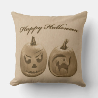 Almofada Dois Abóboras Feliz Halloween
