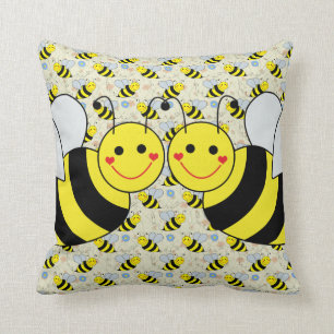 Almofada Dois bonitos Bumble abelhas