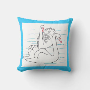 Almofada Dois Cisnes Pretos Desenhando Travesseiros Persona