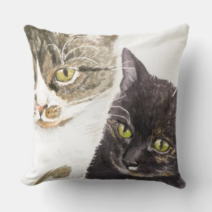 Almofada Dois gatos - tabby e tortie