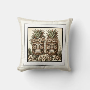 Almofada Dois Gay de Graus Pineapple Tiki Cabeça Retro Casa