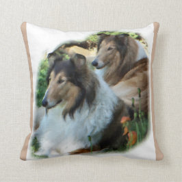 Almofada Dois Presentes De Arte De Collies Sable Rough