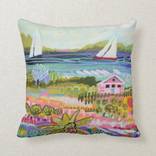 Almofada Dois veleiros e algodão