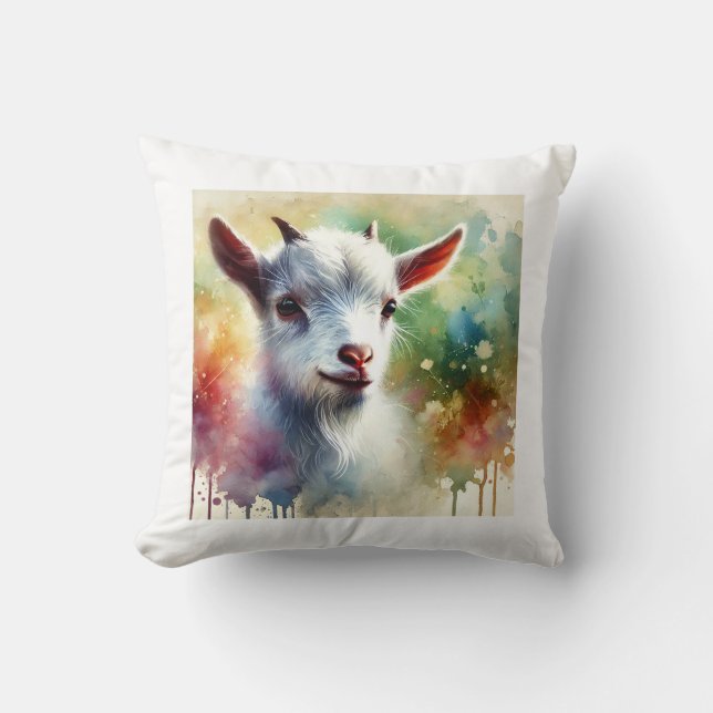 Almofada Domestic Goat 300724AREF118 - Watercolor (Frente)
