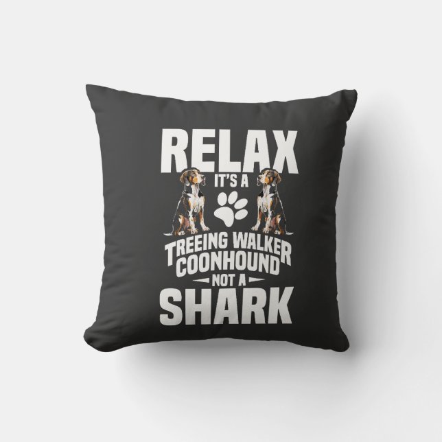 Almofada Dono de Treeing Walker Coonhound Filhote Relaxa É (Frente)