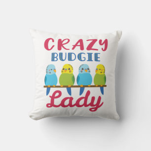 Almofada Dono do periquito Crazy Budget Lady Cute Funny