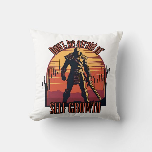 Almofada Dont be afraid of self growth | Trade motivation  (Frente)