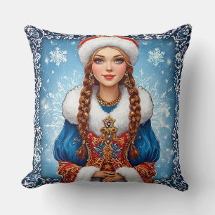 Almofada Donzela de neve Bela Winter Portrait