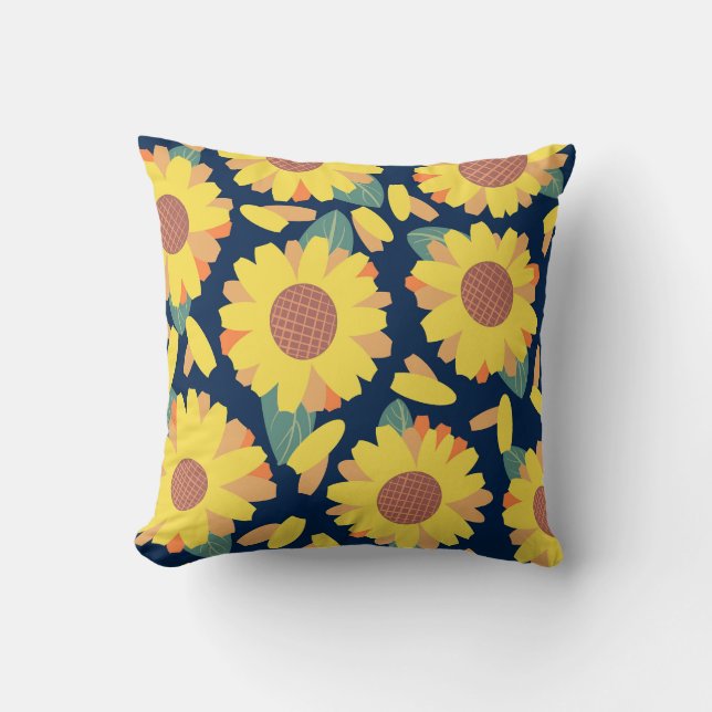 Almofada Doodle Flor de Sol (Frente)