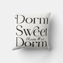 Dorm Sweet Dorm Black and White Room Number