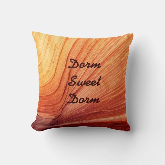 Almofada Dorm Sweet Dorm e Nome Quadrados (Frente)
