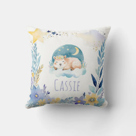 Almofada Dormindo Capybara Boho Name Nursery Travesseiro