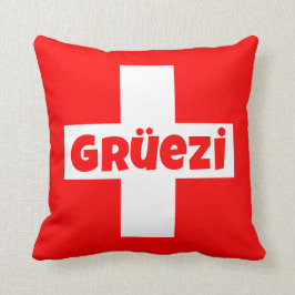 Almofada Dos mundos suíços da bandeira de Gruezi o olá! o