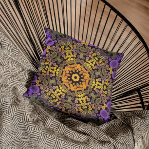 Almofada Dot Mandala Flor Amarelo e Puro