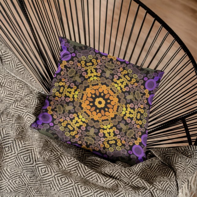 Almofada Dot Mandala Flor Amarelo e Puro (Criador carregado)