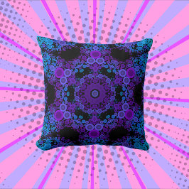 Almofada Dot Mandala Flor Azul e Roxo