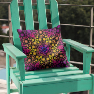 Almofada Dot Mandala Flor Puro e Amarelo