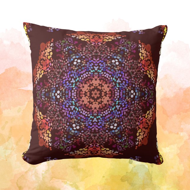 Almofada Dot Mandala Orange Blue e Purple (Criador carregado)