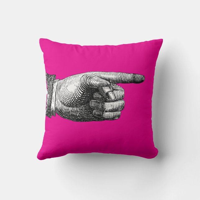 Almofada Double Sided Finger Pointing Circus Throw Pillow (Verso)