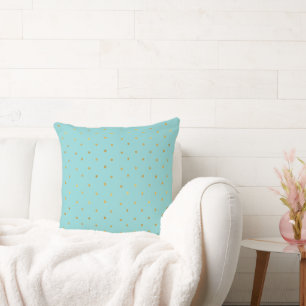 Almofada Dourada Confetti Pontos Aqua Mint