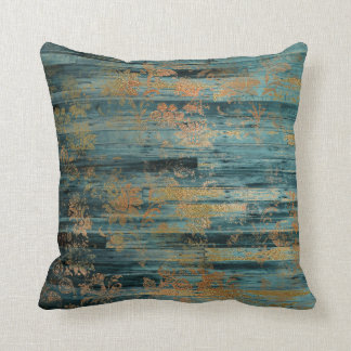 Almofada Dourada dissociação de madeira floral e azul-russa