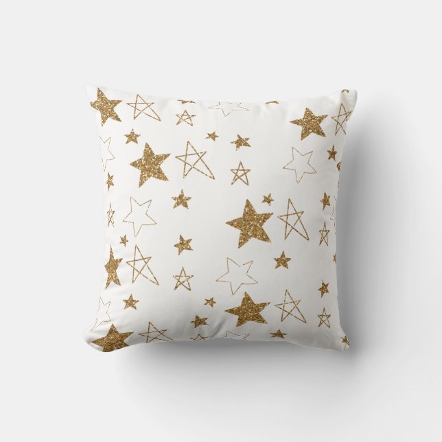 Almofada Dourada Glitzy Stars (Frente)