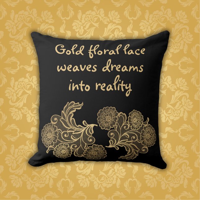 Almofada Dourada rendas monograma | (Criador carregado)