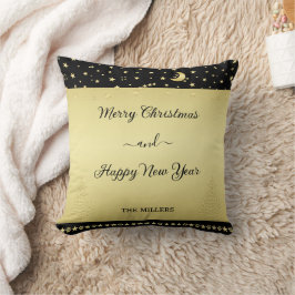 Almofada Douradas estrelas brilhantes de Natal, patas em ou