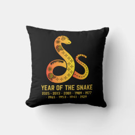 Almofada Dourado Ano De Gradiente Do Cobra Zodiac Preto