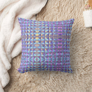 Almofada Dourado, Azul e Roxo Geométrico Iridescente 2