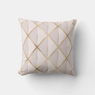 Almofada Dourado brilho, padrão geométrico de rhombus.
