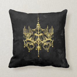 Almofada Dourado Chandelier de Preto | Faux Glitter