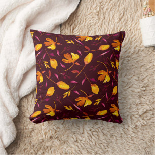 Almofada Dourado de Goldie e Magenta Poppy Floral na Borgon