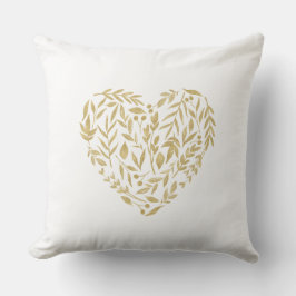 Almofada Dourado Decor de Casamento Evergreen Heart Data Sr