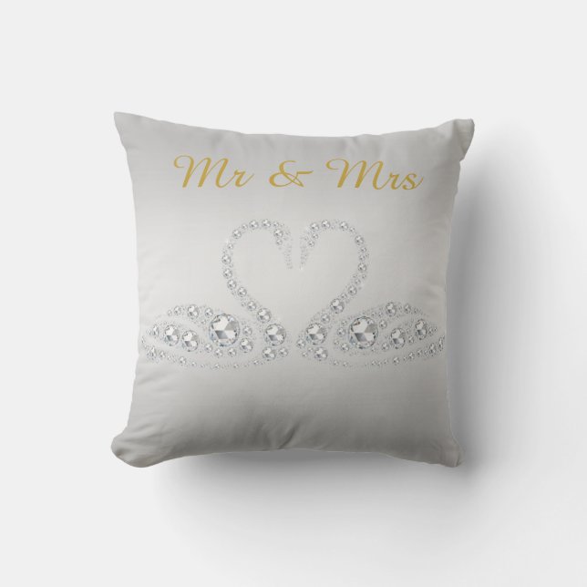 Almofada DOURADO DIAMOND SUAN CUSHION CASAMENTO DE prata (Frente)