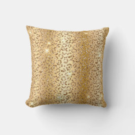 Almofada Dourado e brilhante metálico, Manchas-Leopardo-do-