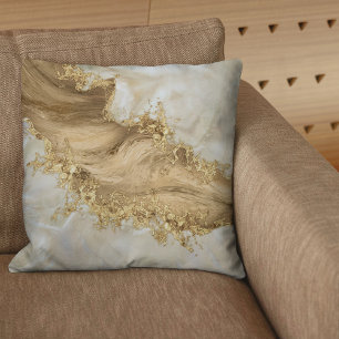 Almofada Dourado e pérola - Splatter e fluxo