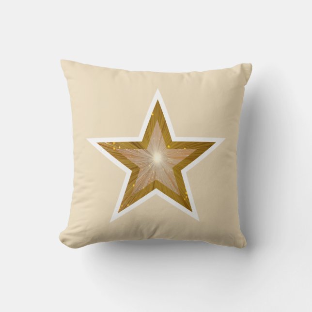 Almofada "Dourado" Estrelas, branco, creme branco (Frente)