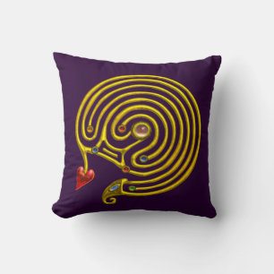Almofada DOURADO HYPER LABYRINTH, Púrpura amarela